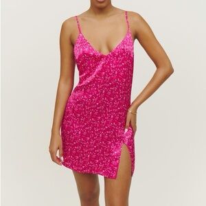 Reformation Ballard Barbie Silk Dress Size S